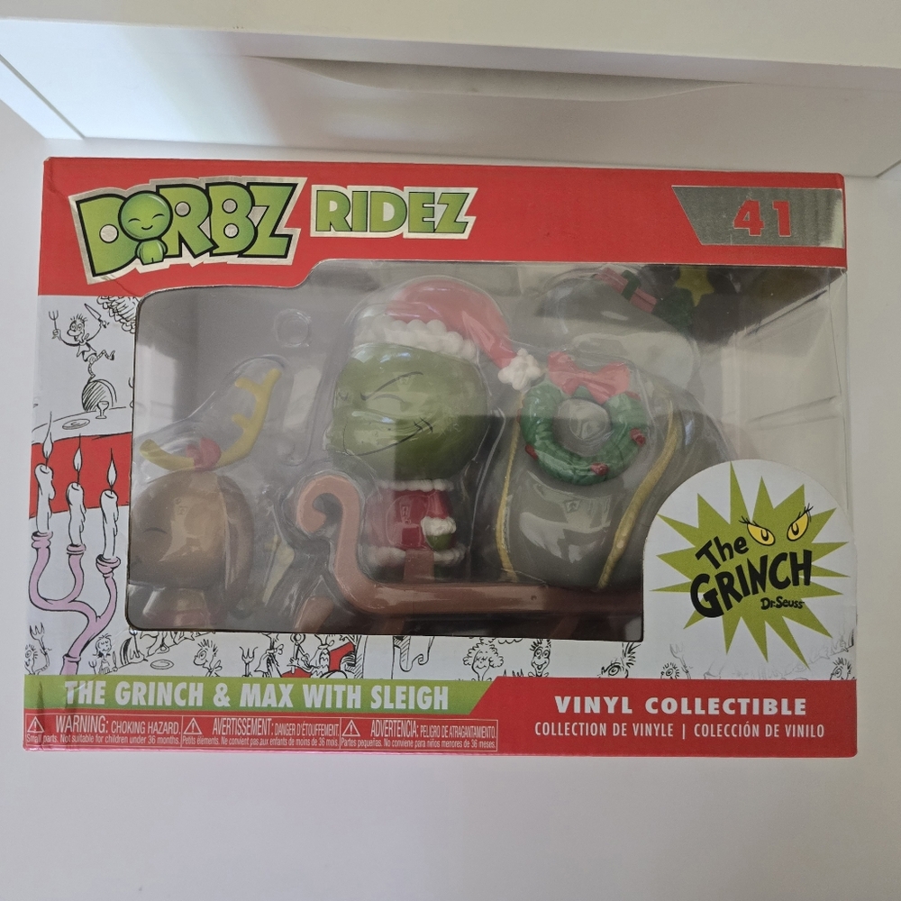 Funko Dorbz Ridez The Grinch and Max with Sleigh‎ Vinyl Collectible NEW